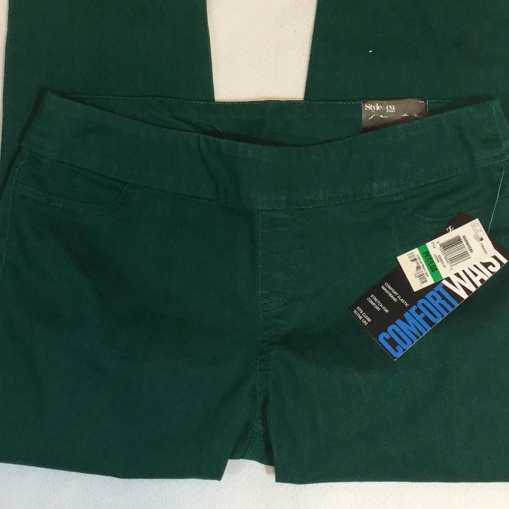 Style&Co Green Comfort Waist Skinny size L NWT